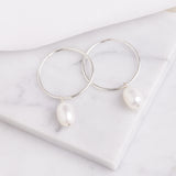Medium Pearl Hoops