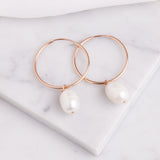 Medium Pearl Hoops