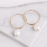Medium Pearl Hoops
