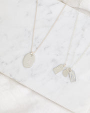 Stamped Initial Necklace - Oval