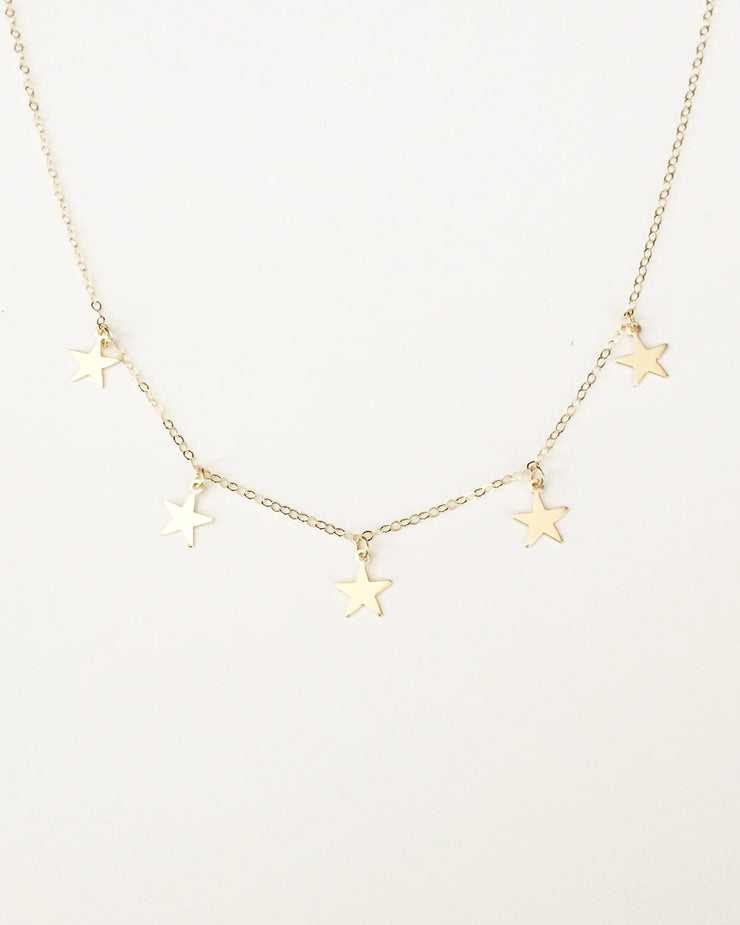 Gold or Silver Stars Necklace