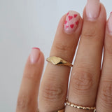 Pinky Heart Signet Ring
