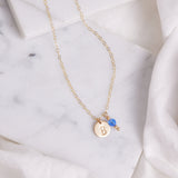 Initial and Birthstone Necklace