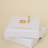 Kris Kringle - Square White Stone Huggies