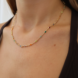 Oval Gem Linked Necklaces