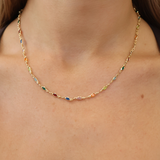 Oval Gem Linked Necklaces