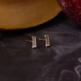 Solid Gold Baguette Studs
