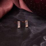 Solid Gold Baguette Studs