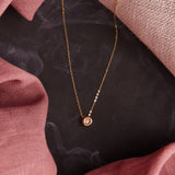Solid Gold Diamond Bead Necklace