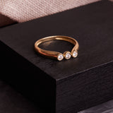 Solid Gold Trio-Diamond Ring