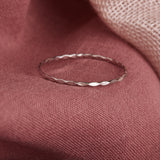 Solid Gold Hammered Stacking Ring
