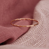 Solid Gold Hammered Stacking Ring