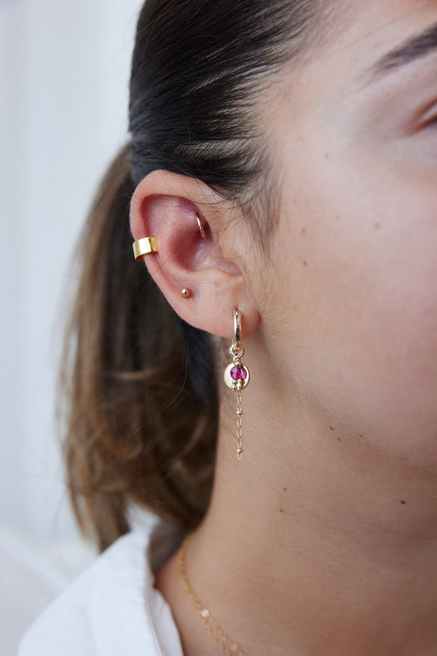 Initial & Birthstone Hoops