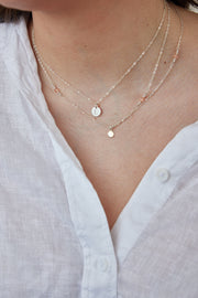 Circle Stamped Initial Necklace