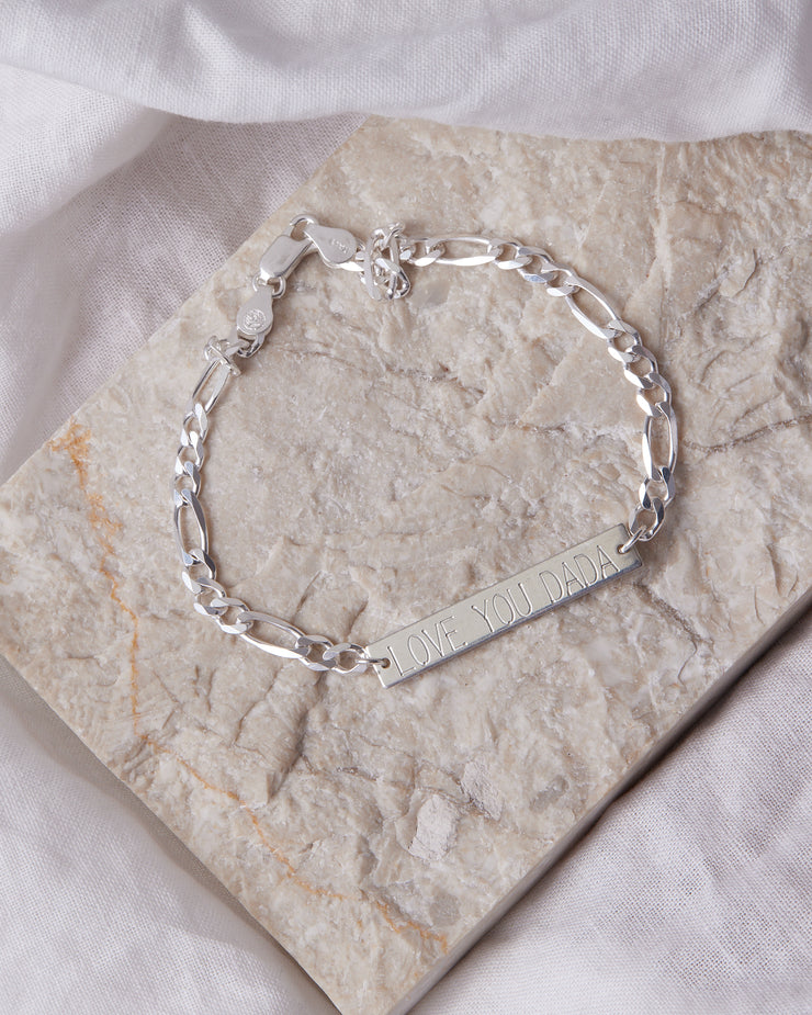 Custom Engraved Figaro Bracelet