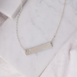 Stamped Initial Necklace - Bar