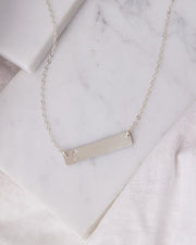Stamped Initial Necklace - Bar