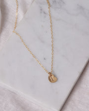 Stamped Initial Necklace - Heart