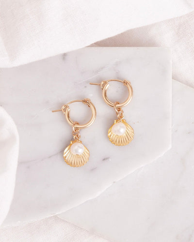 Shell & Pearl Hoops