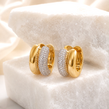 CZ & Gold Double Hoop