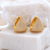 Pave Chevron Hoops
