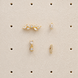 CZ Drop Flat Back Studs