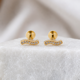 Dainty Wave Flat Back Studs