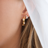 Wavy Marquise Stone Hoops