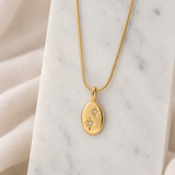 Oval CZ Encrusted Necklace