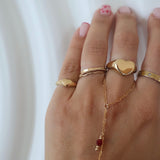 Pinky Heart Signet Ring
