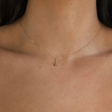 Solid Gold Initial Pendant Necklace