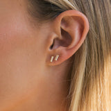 Solid Gold Baguette Studs