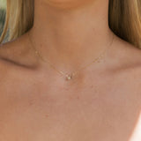 Solid Gold Diamond Bead Necklace