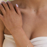 Solid Gold Diamond Bead Necklace