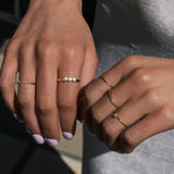 Solid Gold Trio-Diamond Ring