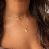 Stamped Initial Necklace - Circle