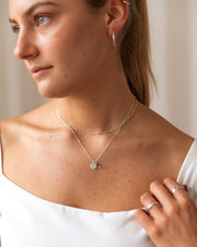 Initial and Birthstone Necklace