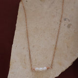 Multi Trio Rose Gold Pearl Necklace