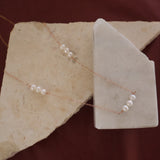 Rose Gold Pearl Trio Pendant Necklace