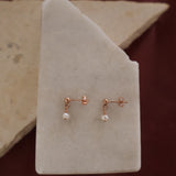 Rose Gold Mini Pearl Stud