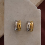 Mixed Metal Huggies