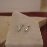 Large Diamond Stud with Heart Detail