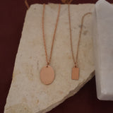 Rose Gold Disc Necklace (various shapes)