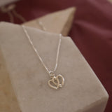 Dainty Double Heart Pendant Necklace