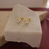 Large Diamond Stud with Heart Detail