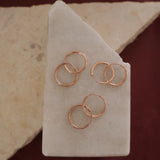 Rose Gold Pearl Everyday Hugger Hoops