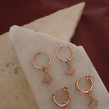 Rose Gold Butterfly Hoops
