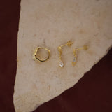 3 Piece Ear Stack Bundle - Dainty White Stone Charms