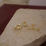 3 Piece Ear Stack Bundle - Dainty White Stone Charms