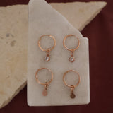 Rose Gold Small Hoop with Charm